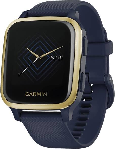 Garmin Venu Sq Music Edition Captain Blue/Light Gold Gps sport smartwatch Verbonden Met Gezondheid En Welzijn